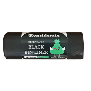 140L Heavy Duty Degradable Black Bin Liner (200 bags/ctn)